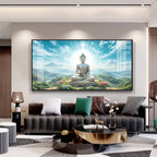 Serene Sunlit Buddha Premium Acrylic Horizontal Wall Art