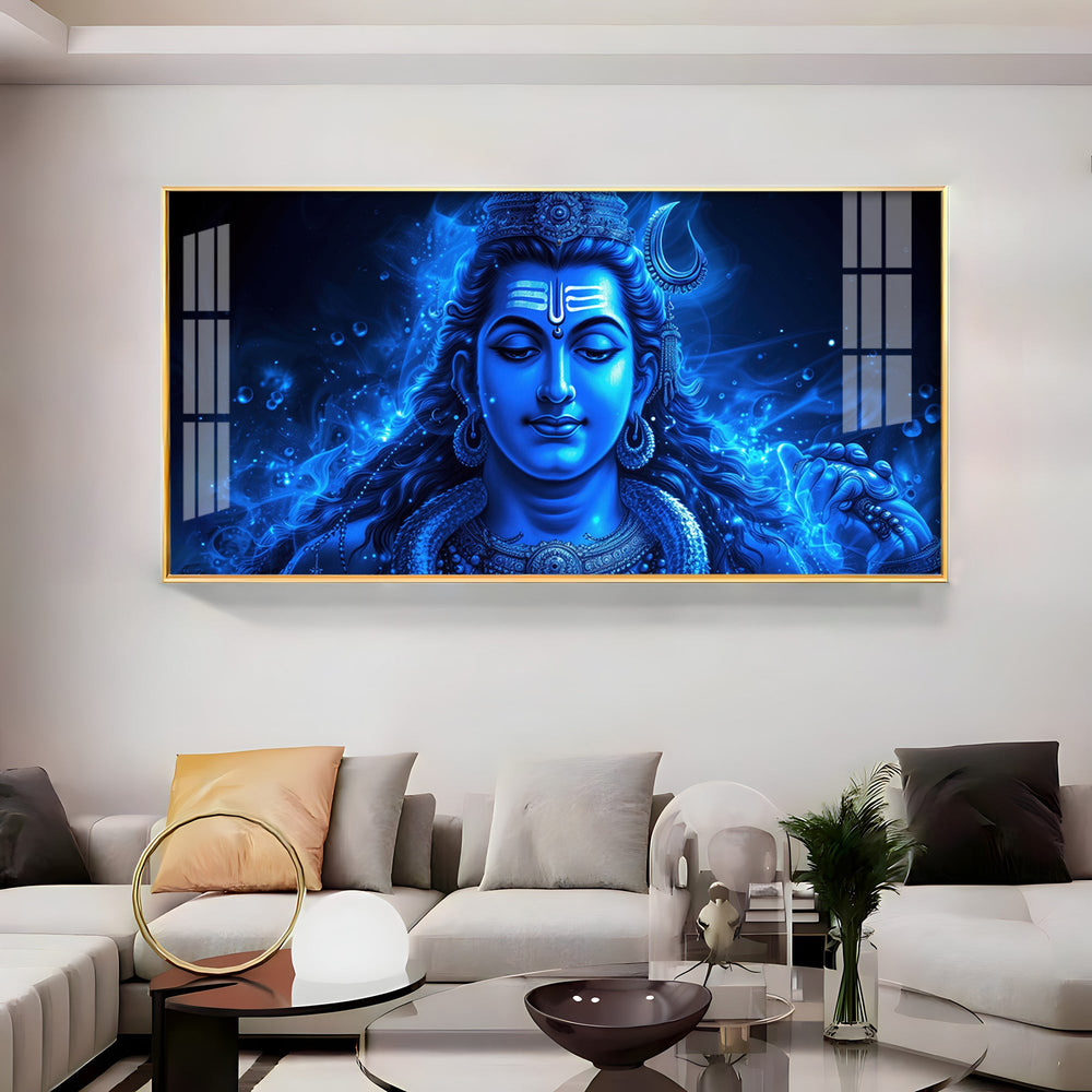 Lord Shiv Shakti Aura Premium Acrylic Horizontal Wall Art