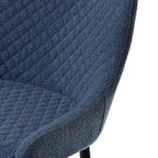 Velvet Blue Accent Chair with Comfortable Black Legs