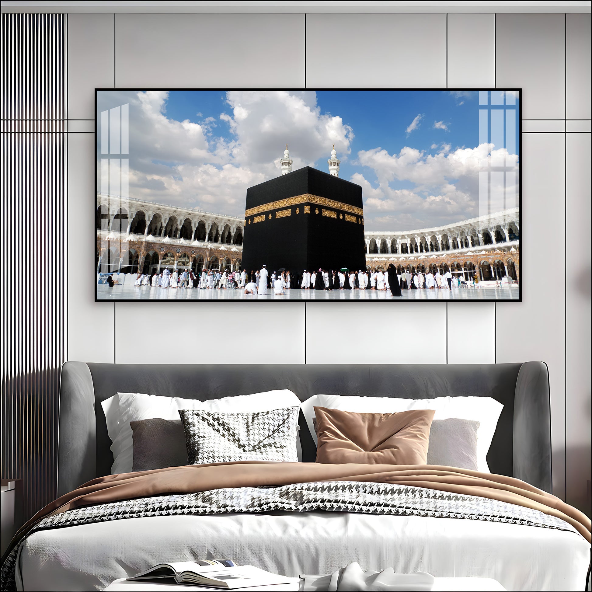 Holy Kaaba Mecca Acrylic Wall Art Panoramic Canvas For Living Room Decor