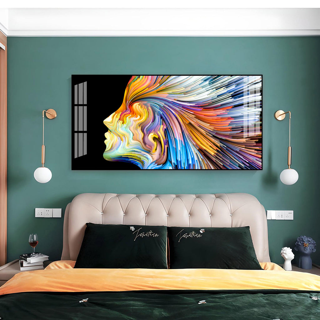 Unique Colorful Profile Face Acrylic Wall Art Canvas For Modern Living Space