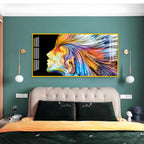 Unique Colorful Profile Face Acrylic Wall Art Canvas For Modern Living Space
