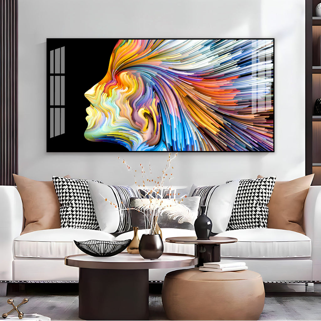 Unique Colorful Profile Face Acrylic Wall Art Canvas For Modern Living Space