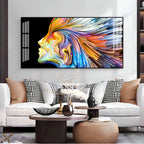 Unique Colorful Profile Face Acrylic Wall Art Canvas For Modern Living Space