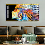 Unique Colorful Profile Face Acrylic Wall Art Canvas For Modern Living Space