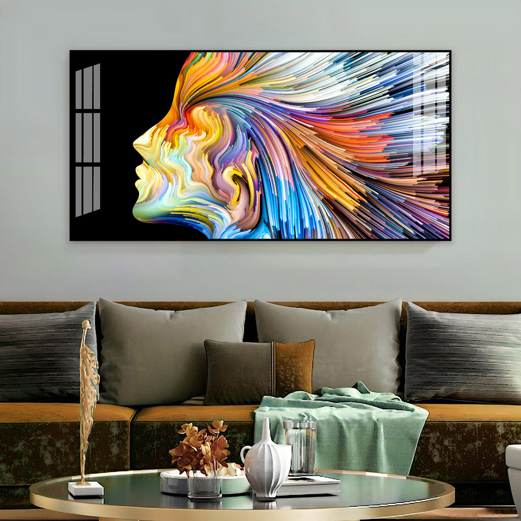 Unique Colorful Profile Face Acrylic Wall Art Canvas For Modern Living Space