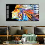 Unique Colorful Profile Face Acrylic Wall Art Canvas For Modern Living Space