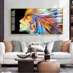 Unique Colorful Profile Face Acrylic Wall Art Canvas For Modern Living Space