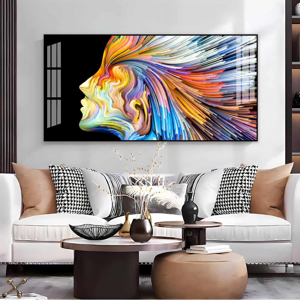 Unique Colorful Profile Face Acrylic Wall Art Canvas For Modern Living Space