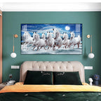 Premium Running Horses Ocean Scene Acrylic Wall Art With Moonlight For Stylish Home Interior Decor