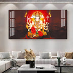 Scenic Panchmukhi Hanuman Acrylic Wall Art Canvas With Divine Energy And Sacred Theme