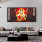 Scenic Panchmukhi Hanuman Acrylic Wall Art Canvas With Divine Energy And Sacred Theme