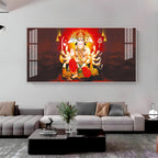 Scenic Panchmukhi Hanuman Acrylic Wall Art Canvas With Divine Energy And Sacred Theme