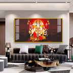 Scenic Panchmukhi Hanuman Acrylic Wall Art Canvas With Divine Energy And Sacred Theme