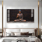 Minimal Buddha Zen Acrylic Wall Art Canvas With Peaceful Spiritual Interior Design
