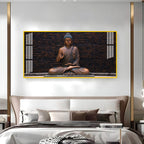 Minimal Buddha Zen Acrylic Wall Art Canvas With Peaceful Spiritual Interior Design