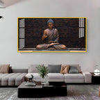 Minimal Buddha Zen Acrylic Wall Art Canvas With Peaceful Spiritual Interior Design
