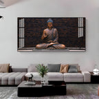 Minimal Buddha Zen Acrylic Wall Art Canvas With Peaceful Spiritual Interior Design