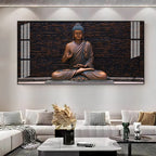 Minimal Buddha Zen Acrylic Wall Art Canvas With Peaceful Spiritual Interior Design
