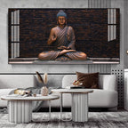 Minimal Buddha Zen Acrylic Wall Art Canvas With Peaceful Spiritual Interior Design
