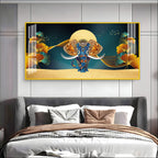 Luxury Elephant Artwork Acrylic Wall Art Canvas With Elegant Gold And Blue Theme