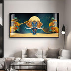 Luxury Elephant Artwork Acrylic Wall Art Canvas With Elegant Gold And Blue Theme