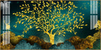 Elegant Tree Of Life Acrylic Wall Art Canvas With Gold Finish And Modern Landscape