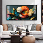 Stylish Floral Acrylic Wall Art Canvas With Colorful Design And Modern Art Style