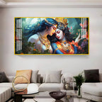 Modern Radha Krishna Acrylic Wall Art With Romantic And Spiritual Art Style
