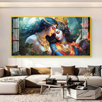 Modern Radha Krishna Acrylic Wall Art With Romantic And Spiritual Art Style