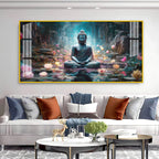 Stylish Buddha Meditation Acrylic Wall Art Canvas With Nature And Peaceful Theme
