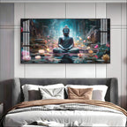 Stylish Buddha Meditation Acrylic Wall Art Canvas With Nature And Peaceful Theme