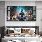Stylish Buddha Meditation Acrylic Wall Art Canvas With Nature And Peaceful Theme