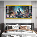 Stylish Buddha Meditation Acrylic Wall Art Canvas With Nature And Peaceful Theme