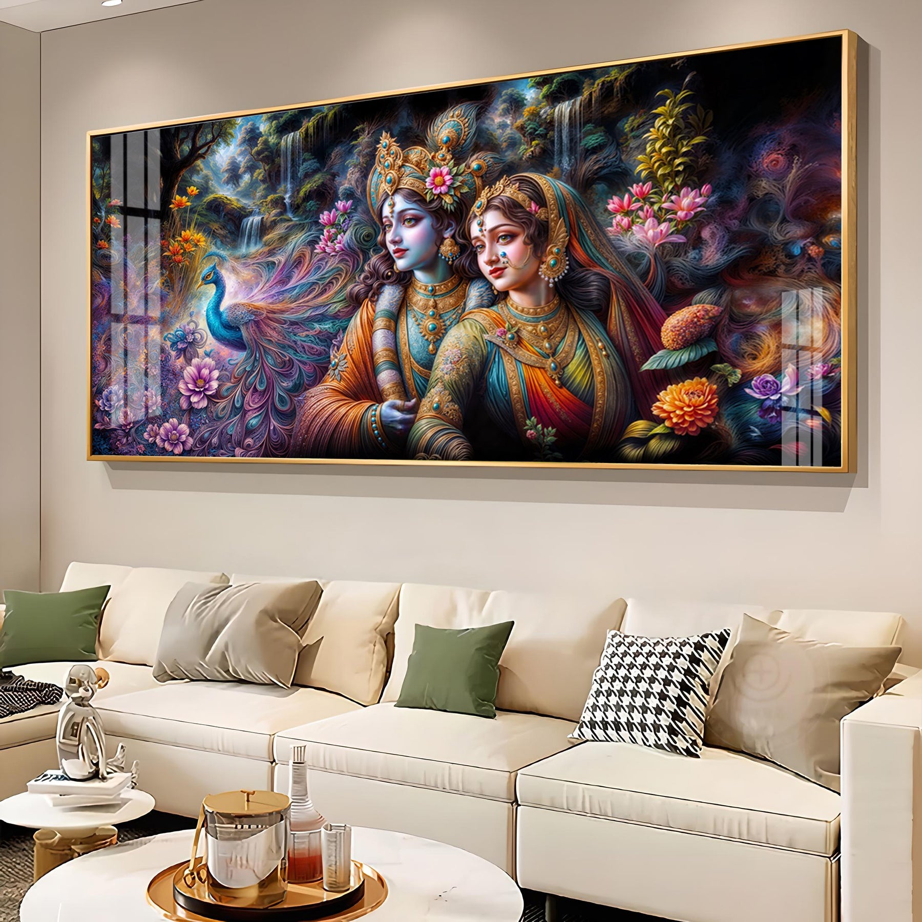 Radha & Krishna Masterpiece Premium Acrylic Horizontal Wall Art