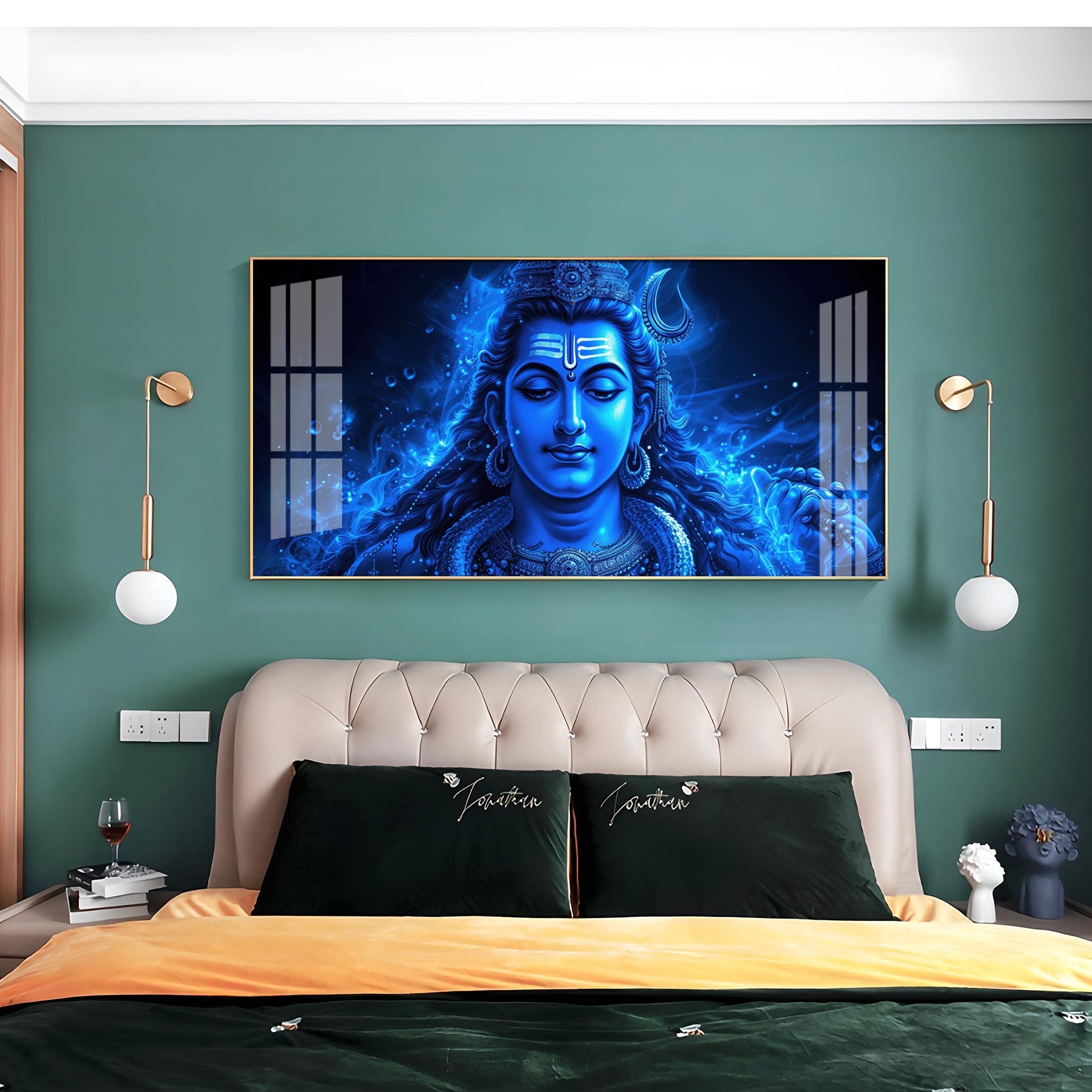 Lord Shiv Shakti Aura Premium Acrylic Horizontal Wall Art