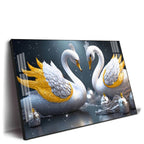 Lovely Swan Couple Premium Acrylic Horizontal Wall Art