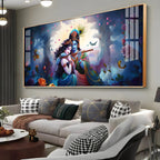 Modern Radha Krishna Romantic Portrait Acrylic Wall Art Home Decor