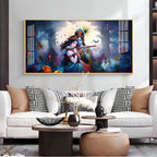 Modern Radha Krishna Romantic Portrait Acrylic Wall Art Home Decor