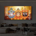 Colorful Jagannath Balabhadra Subhadra Festival Theme Acrylic wall painting