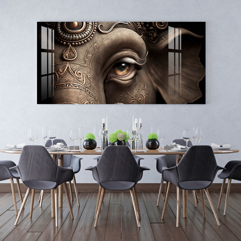 Royal Elephant Eye Artistic Detail Premium Acrylic wall painting