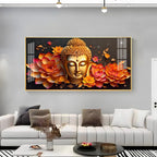 Peaceful Buddha with Lotus Spiritual Decor Acrylic wall painting