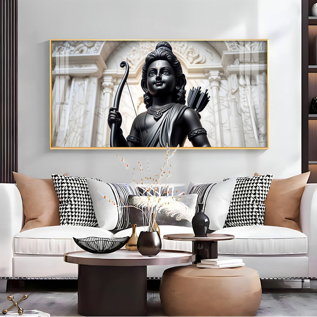 Classic Shree Ram Black & Gold Theme Acrylic wall painting