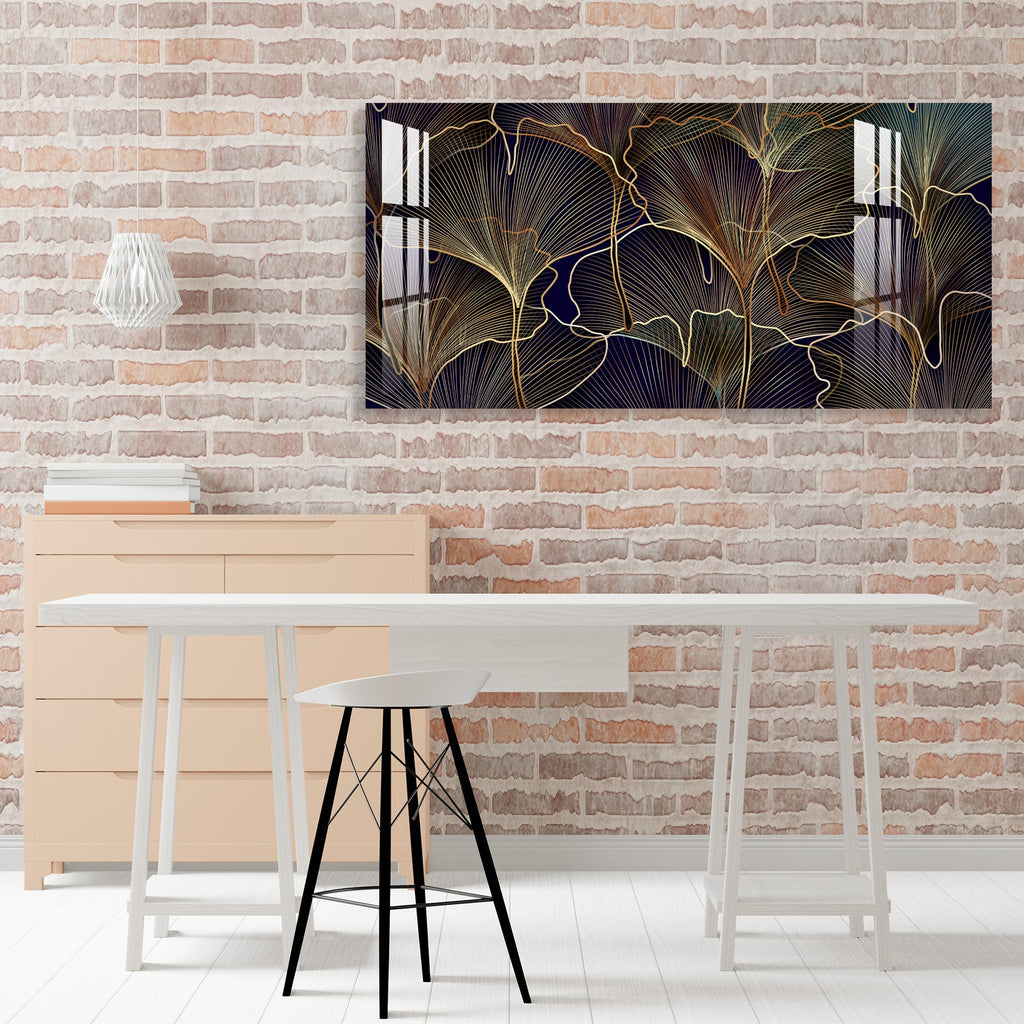 Luxury Golden Leaf Abstract Modern Art Acrylic wall painting