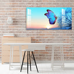 Elegant Blue Butterfly Artistic Landscape acrylic wall painting