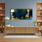 Golden Deer Moonlight Scenic Landscape acrylic wall painting