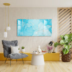 Elegant Blue Marble Abstract Texture acrylic wall painting