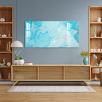 Elegant Blue Marble Abstract Texture acrylic wall painting