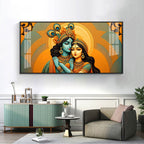 Divine Radha Krishna Love Spiritual Art acrylic wall painting