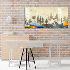 Modern Colorful Mountain Landscape with Trees Art acrylic wall painting